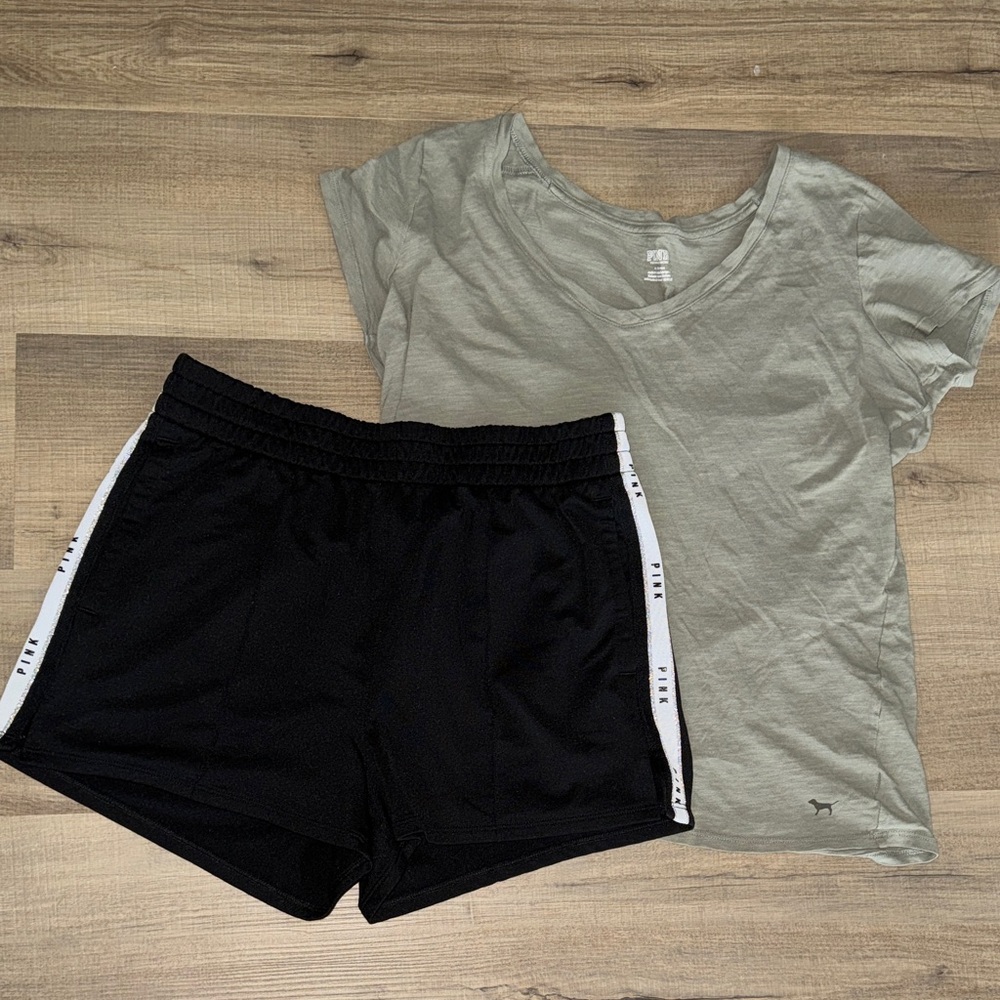 Black Women's Shorts with Top set PINK